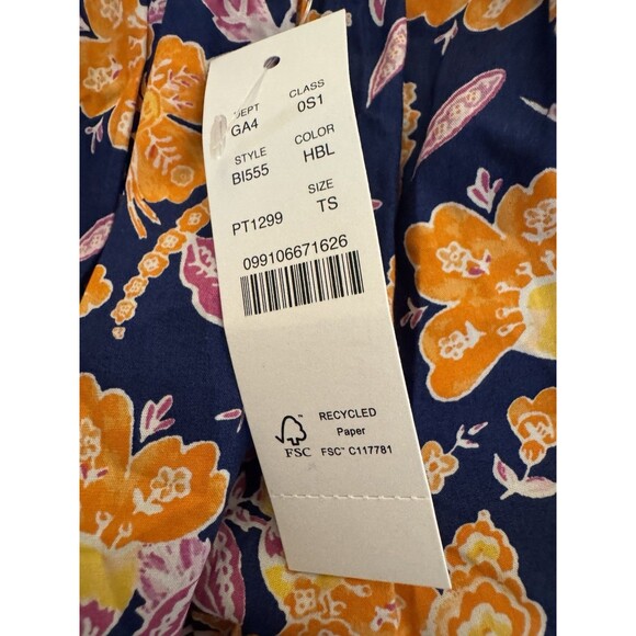 NWT J Crew Harbour Side-Cutout Midi Dress Size Small Tall Blue Orange Floral - Picture 12 of 16